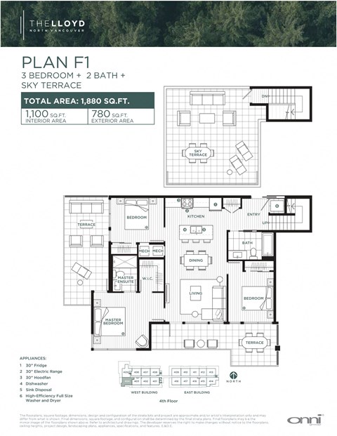 Floor plan for 3 beds, 2 baths, 1098 sqft